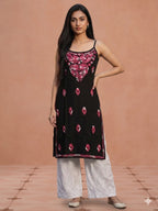 Rayon Chikankari Solid Women's Kurti - White