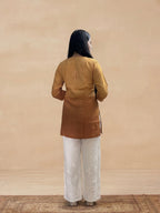 Rayon Chikankari Ombre Women's Short Kurta - Mustard