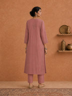 Shop Peach Utsav Georgette Chikankari Long Kurti women wear