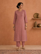Shop Peach Utsav Georgette Chikankari Long Kurti women wear