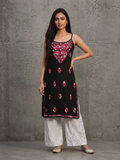 Rayon Chikankari Solid Women's Kurti - White