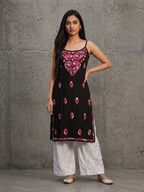 Rayon Chikankari Solid Women's Kurti - White