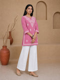 Buy Pink Milan Rayon Chikankari Short Kurta
