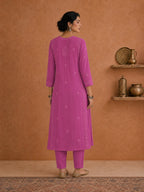 Buy Pink Utsav Georgette Chikankari Long Kurti