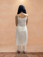Rayon Chikankari Solid Women's Kurti - White