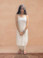 Rayon Chikankari Solid Women's Kurti - White