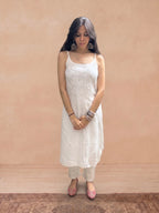 Rayon Chikankari Solid Women's Kurti - White
