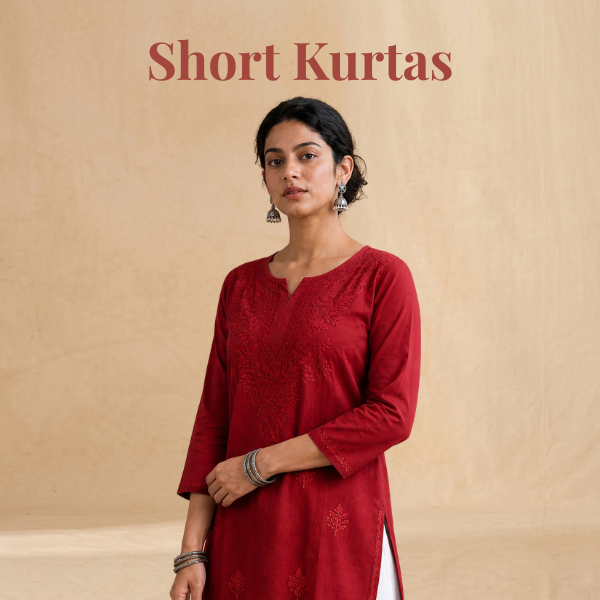 Shork kurtas chikankari