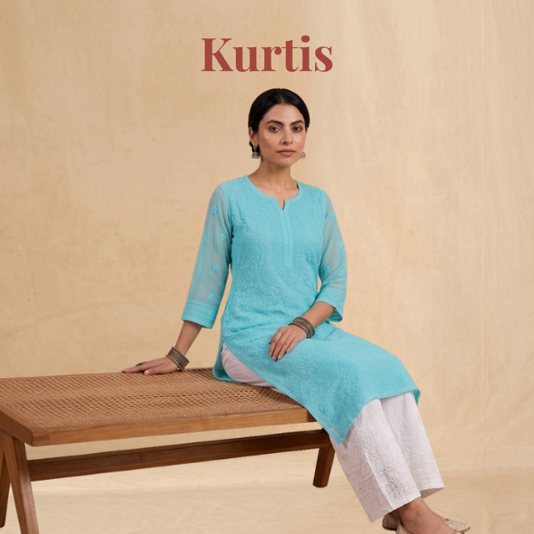 Chikankari blue kurtas